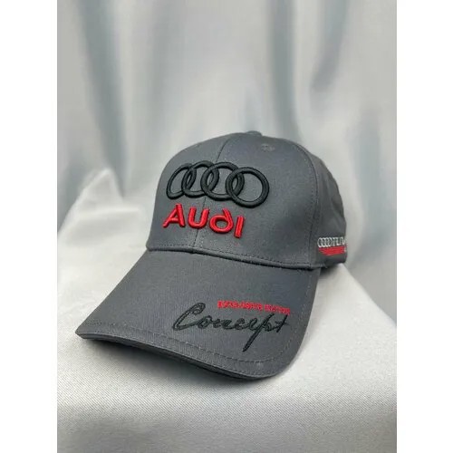 Бейсболка Audi Бейсболка Ауди кепка, размер 55-58, серый