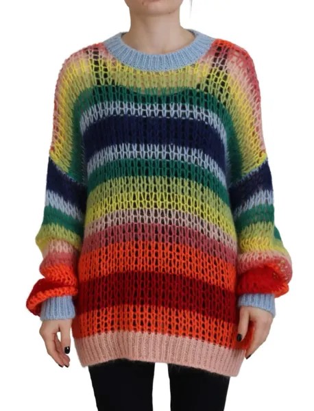 DSQUARED2 Свитер Разноцветный вязаный пуловер из мохера с круглым вырезом IT38/US4/XS 700usd