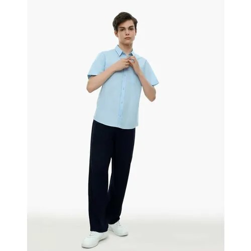 Школьная рубашка Gloria Jeans, размер 10-11 лет 146 (36), голубой