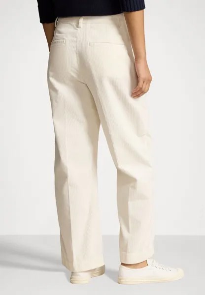 Тканевые брюки CORDUROY WIDE LEG CROPPED TROUSER Ralph Lauren, кремовый