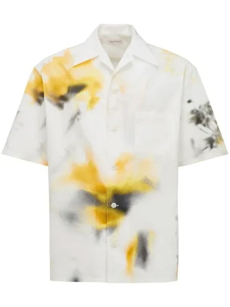 Alexander McQueen рубашка Obscured Flower, нейтральный цвет