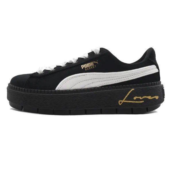 Кроссовки Puma Platform Trace Skateboarding Shoes Women's Low-top Black/White, черный/белый