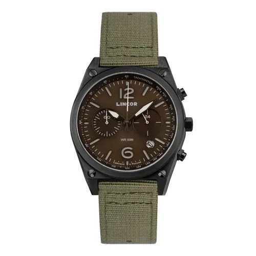 Наручные часы LINCOR 4056L-3, черный, зеленый