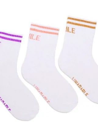 Носки Lunarable, 3 пары, размер 35-39, оранжевый, синий, белый