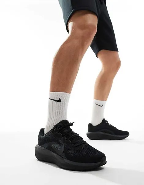 Nike Running – Air Winflo 11 – Черная спортивная обувь