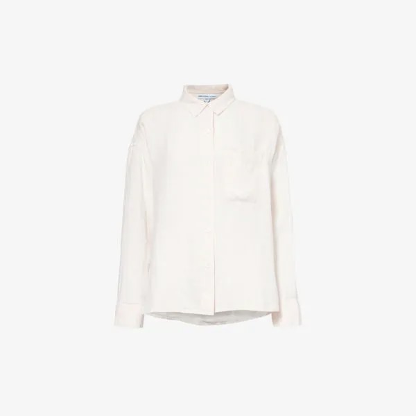Льняная рубашка свободного кроя с нагрудным карманом James Perse, цвет zephyr