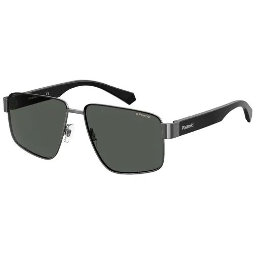 Солнцезащитные очки Polaroid Polaroid PLD 6121/S PTA M9 PLD 6121/S PTA M9, серый, черный