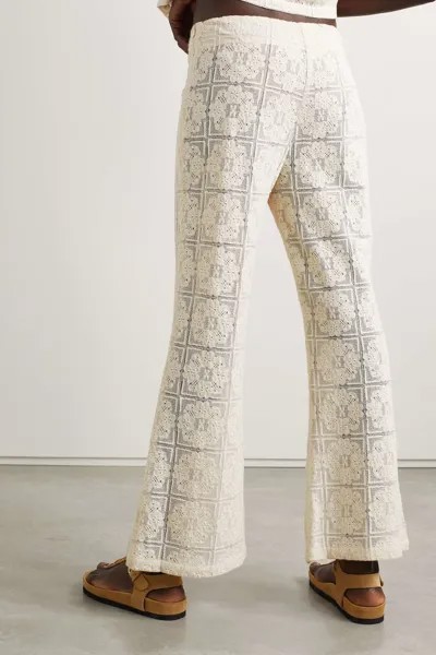 HONORINE расклешенные брюки Patrizia с кружевом, кремовый