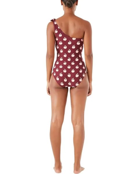 Купальник Kate Spade New York Apple Toss Bunny Tie One Shoulder One-Piece, цвет Deep Plum