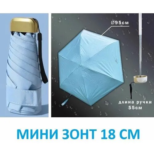 Мини-зонт , голубой