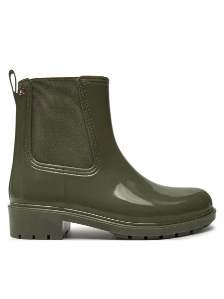 Водоотталкивающие сапоги Tommy Hilfiger Flag Rainboot, зеленый