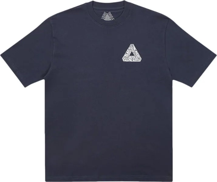 Футболка Palace Tri-Text T-Shirt 'Navy', синий