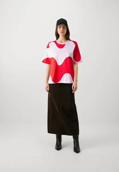 Футболки с принтом LISTA LOKKI Marimekko, красный
