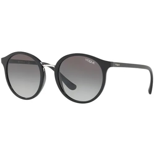 Солнцезащитные очки Vogue eyewear, круглые, оправа: пластик, градиентные, с защитой от УФ, черный
