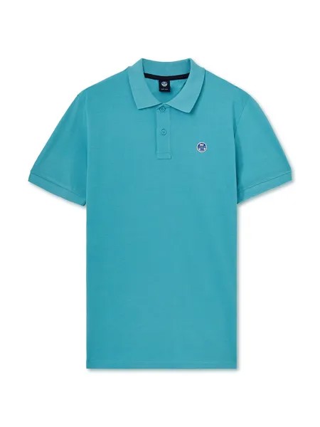 Рубашка поло с короткими рукавами и логотипом North Sails, зелено-синий