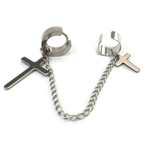 Серьги клипсы , серебряный
