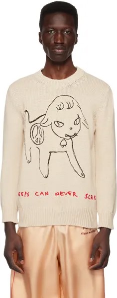 Бежевый свитер с надписью Sheep Can Never Sleep Stella McCartney