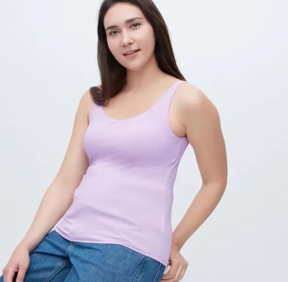 Бюстгальтер топ без рукавов Uniqlo Airism Sleeveless Bra, фиолетовый