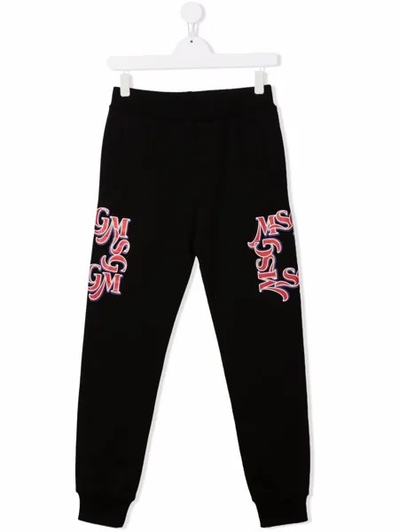 MSGM Kids спортивные брюки с логотипом сбоку