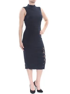 Женское черное платье миди на шнуровке XOXO для работы, платье-футляр для юниоров XS