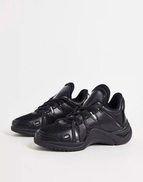Черные кроссовки на шнуровке ASOS DESIGN Dalma-Черный цвет
