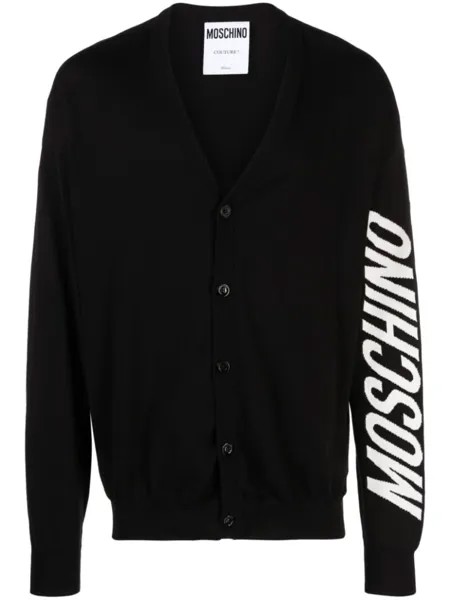 Moschino кардиган с логотипом, черный