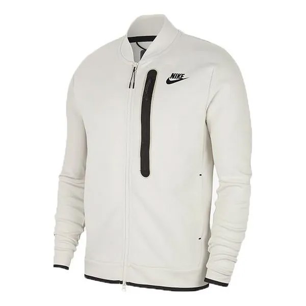 Куртка Nike Tech Fleece Long Sleeves Stand Collar Jacket White, белый