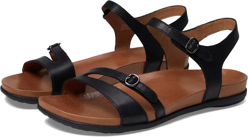 Сандалии на плоской подошве Janelle Dansko, цвет Black Glazed