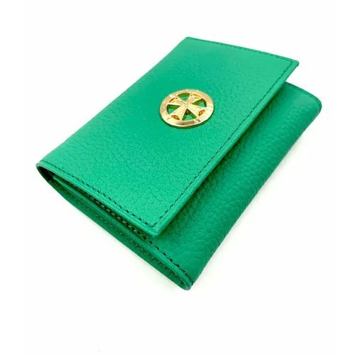 Кошелек NARVIN 9569-N.Polo-Emerald, фактура зернистая, зеленый