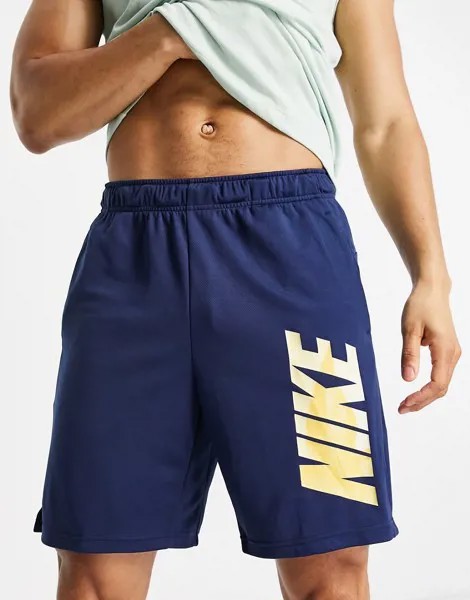 Темно-синие шорты Nike Training Dri-FIT-Темно-синий