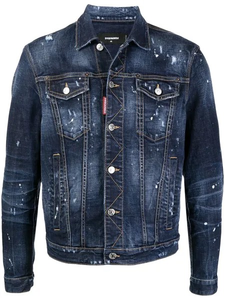 Dsquared2 джинсовая куртка с эффектом потертости