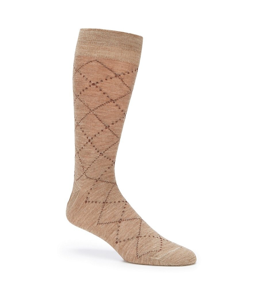 Носки Cremieux в тон с узором Argyle Crew, бежевый