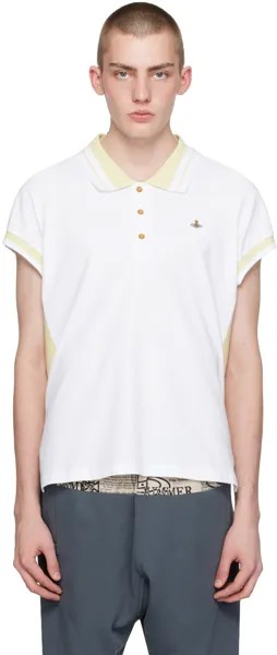 Рубашка-поло в бело-желтую полоску Vivienne Westwood, цвет White