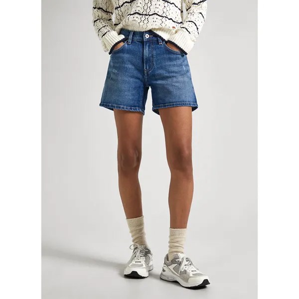 Шорты Pepe Jeans Straight Fit denim, синий