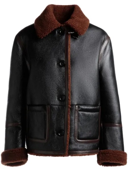 Bally кожаная куртка на молнии, черный