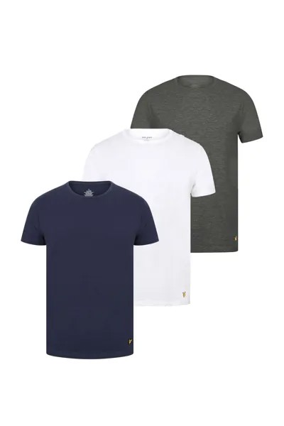 Набор из трех футболок Lounge серо-белый и темно-синий Lyle & Scott, синий