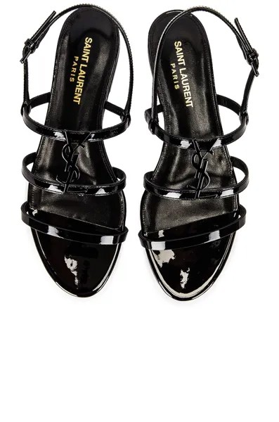 Сандалии Saint Laurent Cassandra Flats, нуар