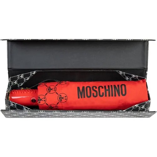 Зонт MOSCHINO, черный, красный