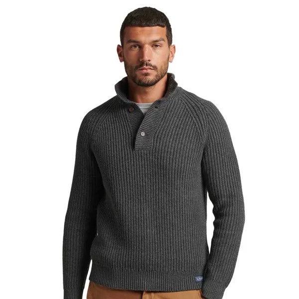 Свитер Superdry Vintage Henley Half Zip, серый