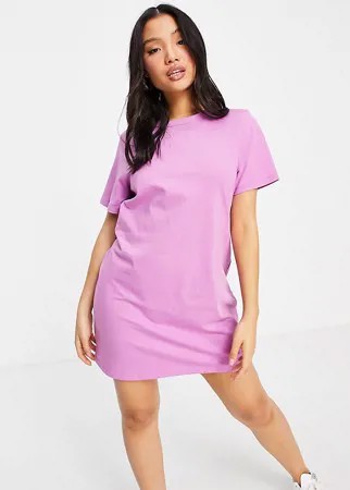 Фиолетовое платье-футболка мини с открытой спиной ASOS DESIGN Petite-Фиолетовый цвет