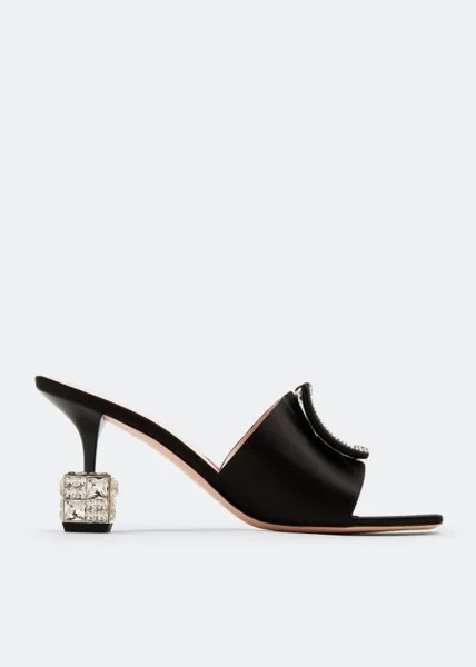 Мюли Roger Vivier Cube Strass Buckle, черный