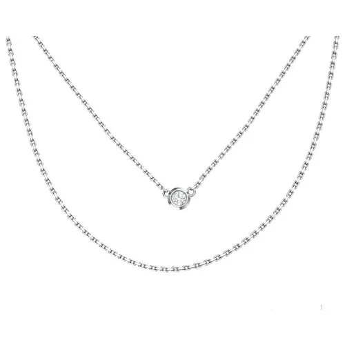 Серебряное колье с бесцветным фианитом 0320322-10775 40