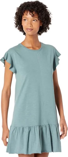 Платье Lilla P Flame Modal Ruffle Sleeve Peplum Dress, цвет Riverstone