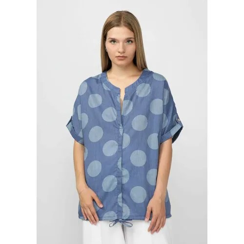 Блуза , повседневный стиль, короткий рукав, размер 58, голубой