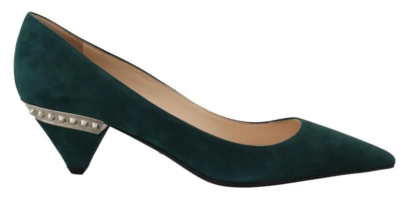 PRADA Shoes Зеленые замшевые кожаные туфли-лодочки на коническом каблуке, женские туфли EU37/US6,5 Рекомендуемая розничная цена 900 долларов США