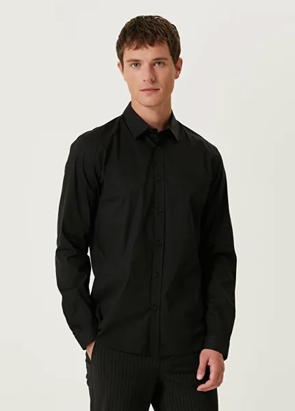 Черная рубашка из поплина Academia