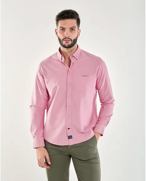 Обычная мужская оксфордская рубашка с карманами кораллового цвета Spagnolo, коралловый
