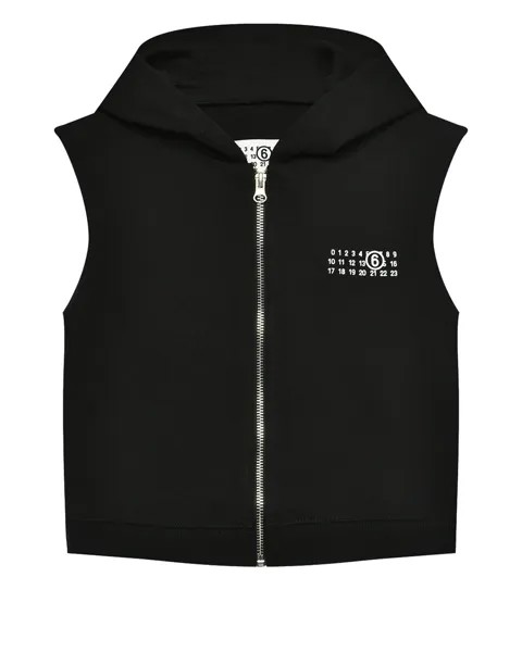 Куртка спортивная черная на молнии MM6 Maison Margiela