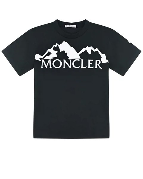 Черная футболка с логотипом Moncler детская