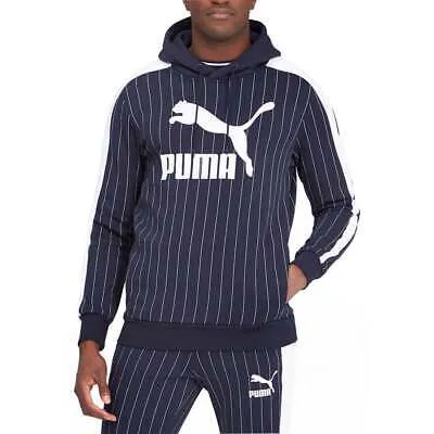 Puma Pinstripe Aop Pullover Hoodie Mens Size XXL Повседневная верхняя одежда 530179-06